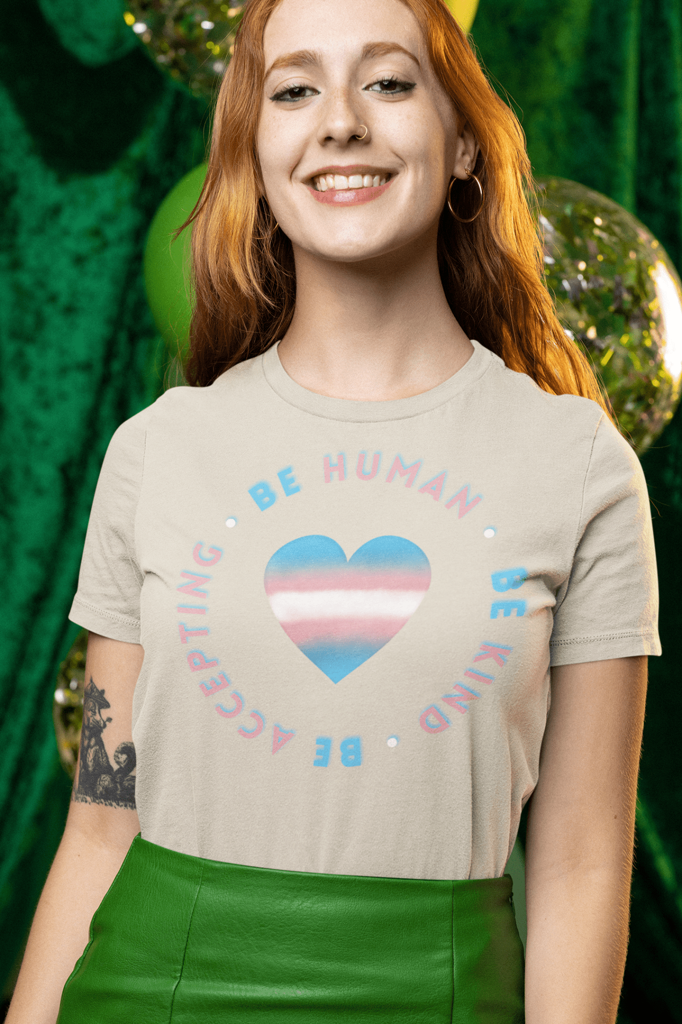 Be Human, Be Kind, Be Accepting Heart Gender Neutral T-Shirt - Belong + Thrive