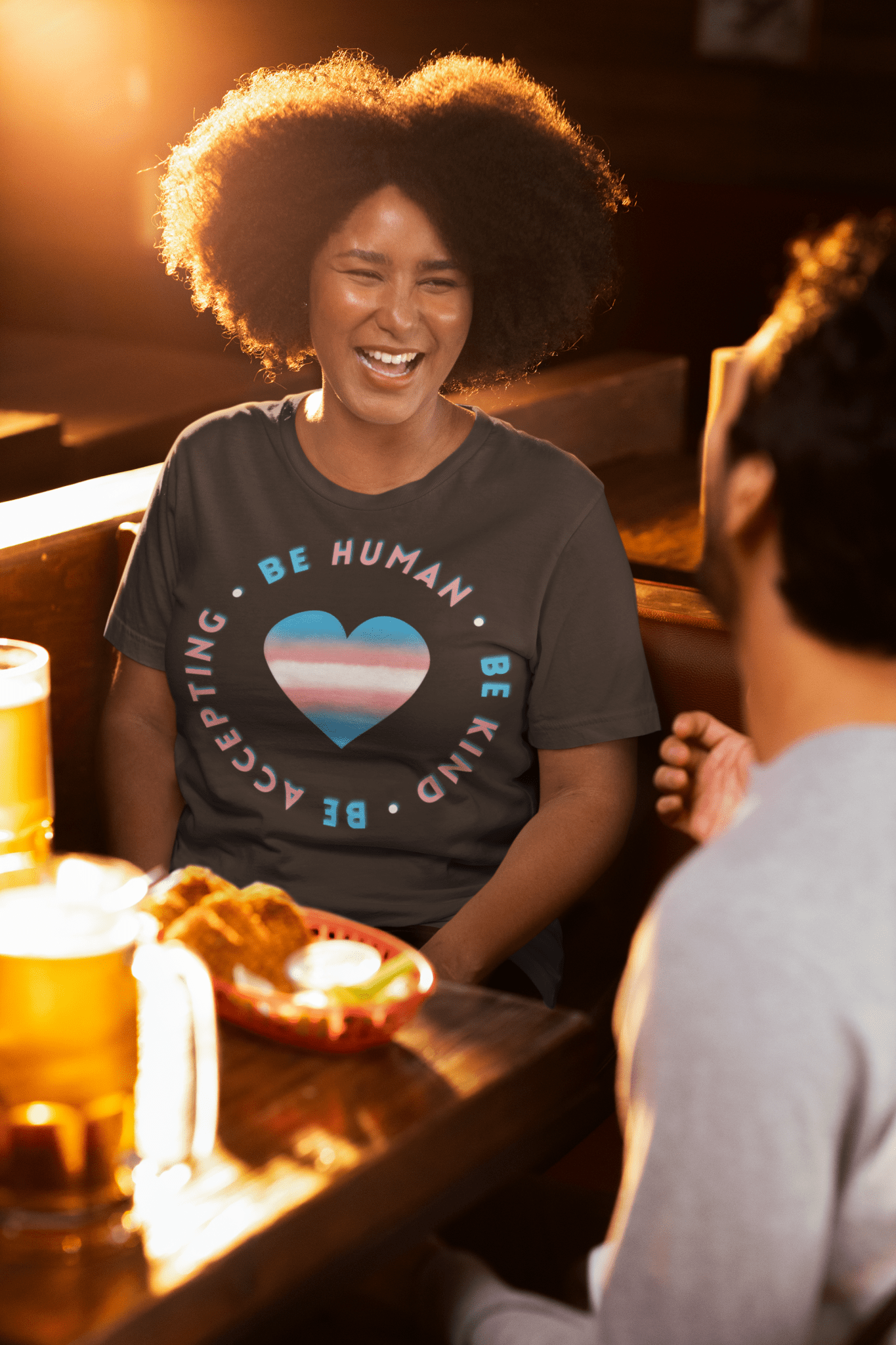 Be Human, Be Kind, Be Accepting Heart Gender Neutral T-Shirt - Belong + Thrive