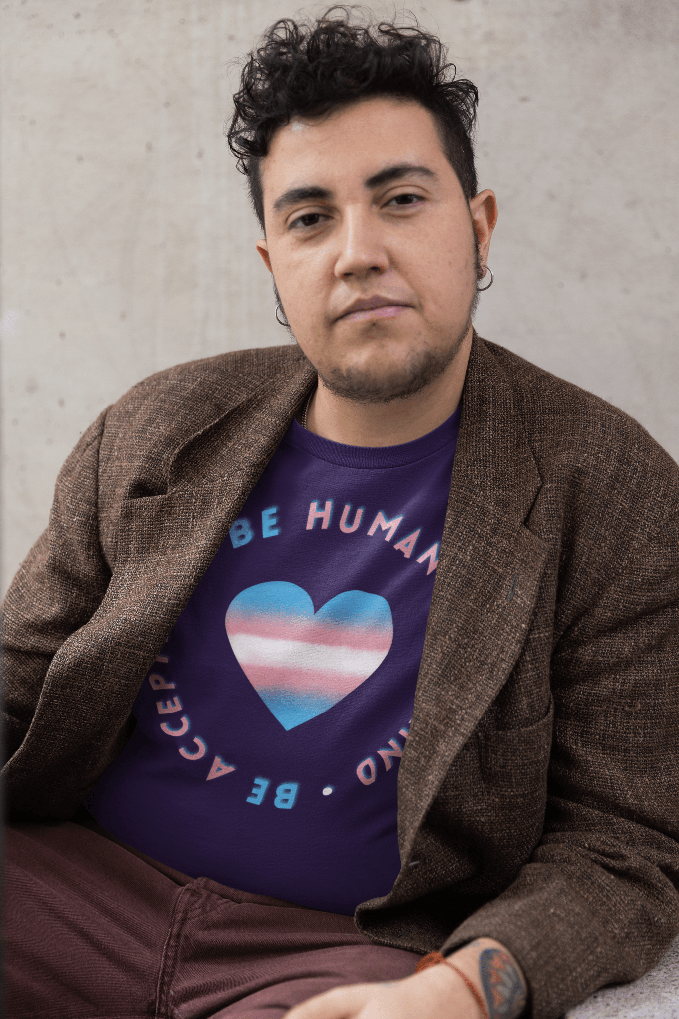 Be Human, Be Kind, Be Accepting Heart Gender Neutral T-Shirt - Belong + Thrive