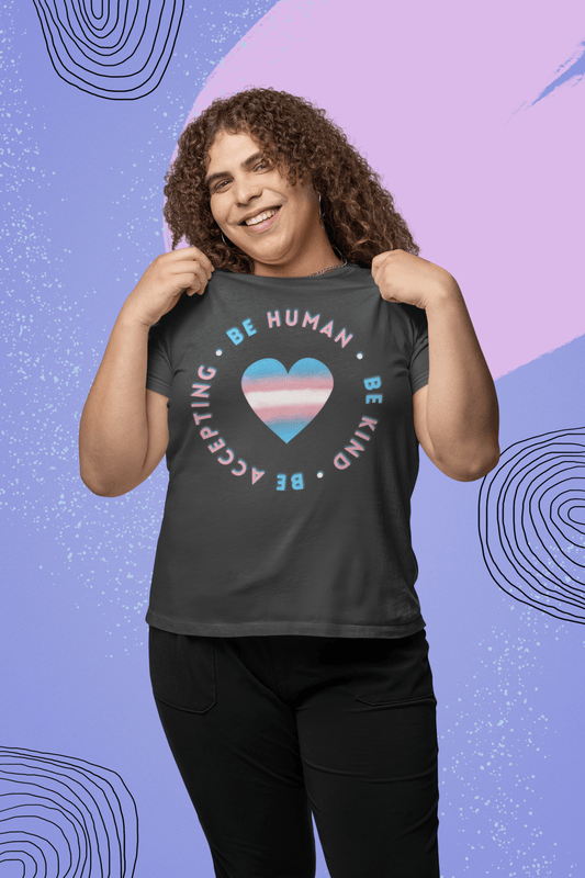 Be Human, Be Kind, Be Accepting Heart Women's Relaxed T-Shirt - Belong + Thrive
