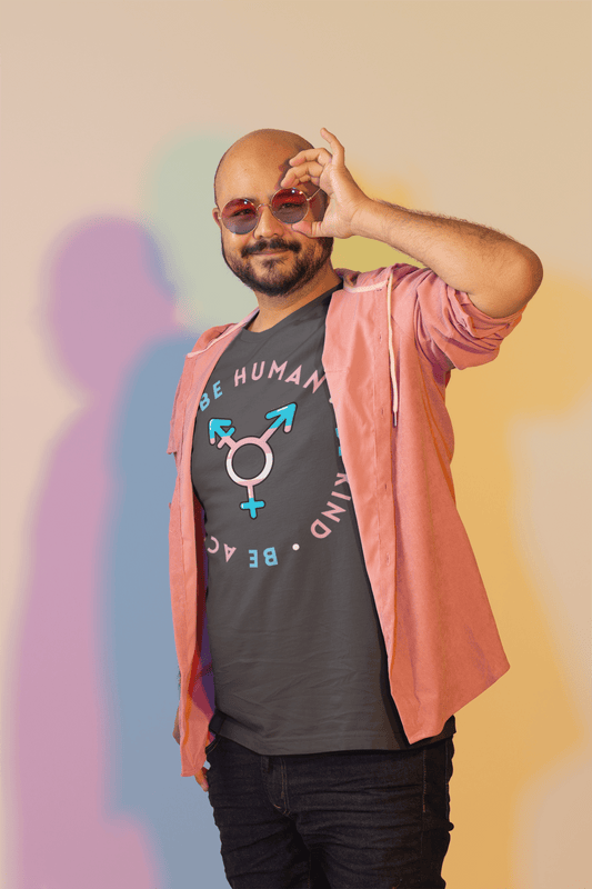 Be Human, Be Kind, Be Accepting Men’s Premium Heavyweight Tee - Belong + Thrive