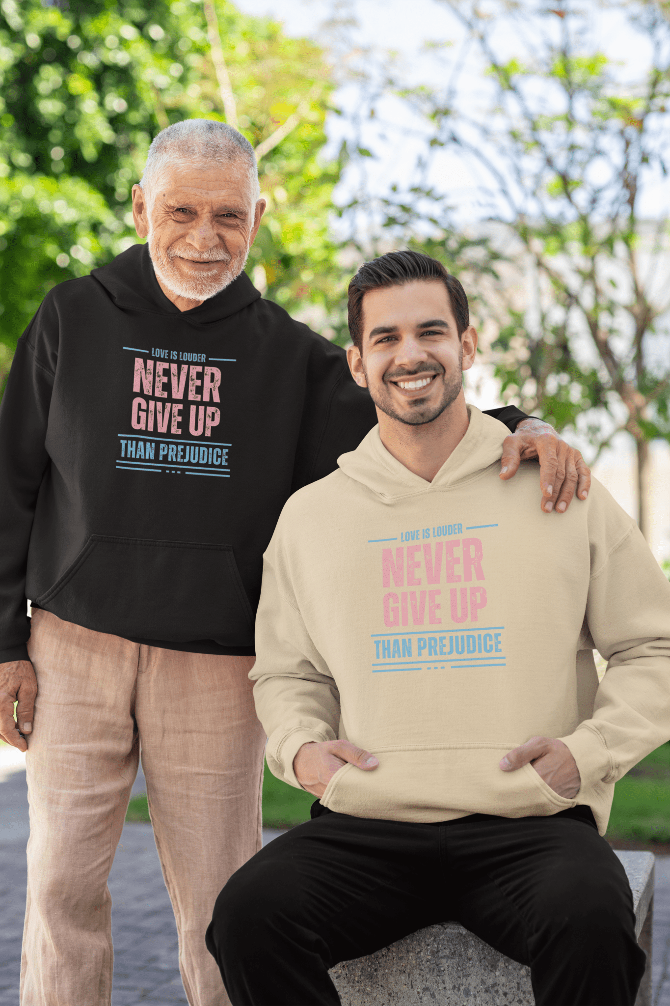 Never Give Up Gender Neutral Hoodie - Belong + Thrive