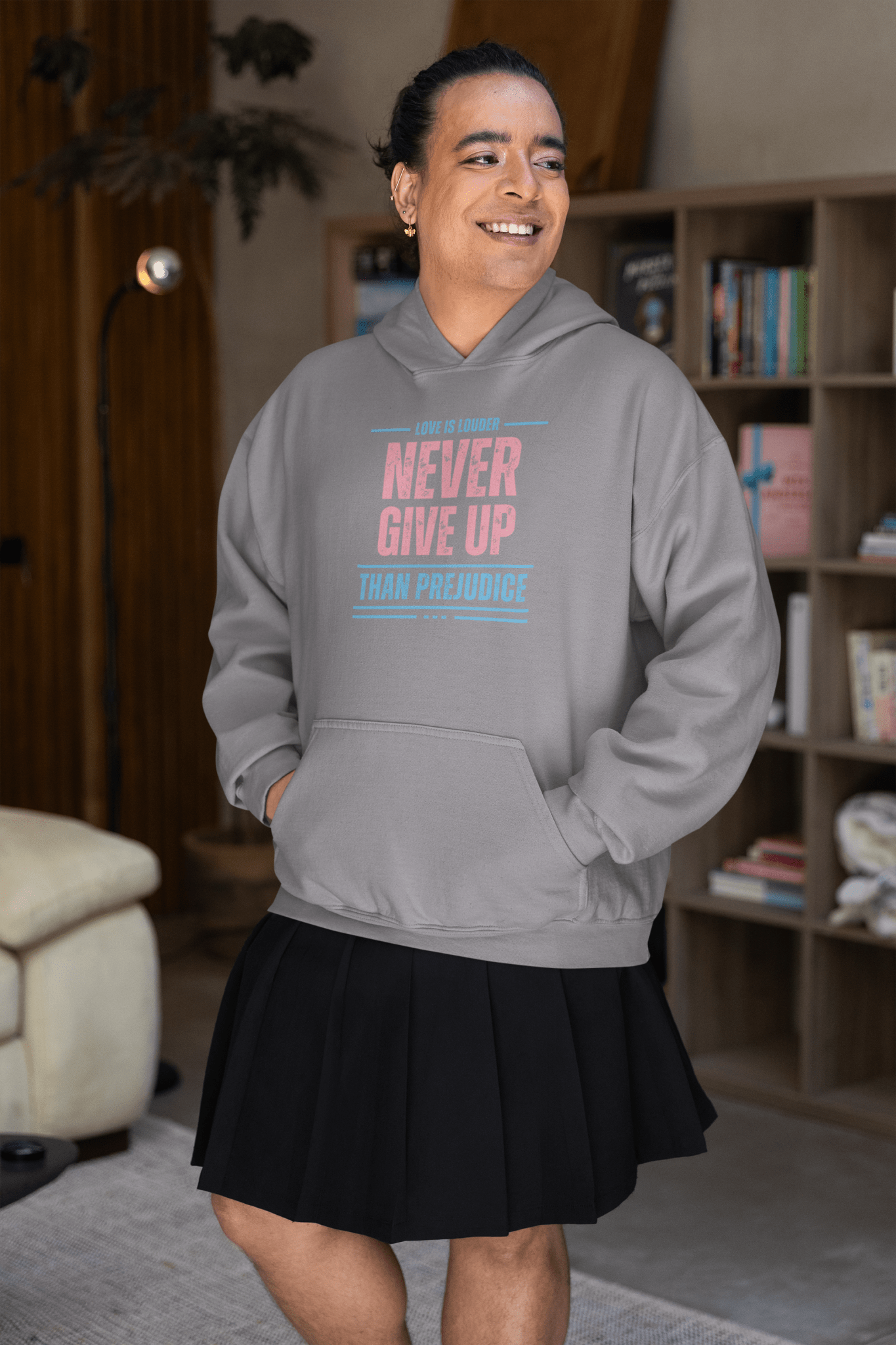 Never Give Up Gender Neutral Hoodie - Belong + Thrive