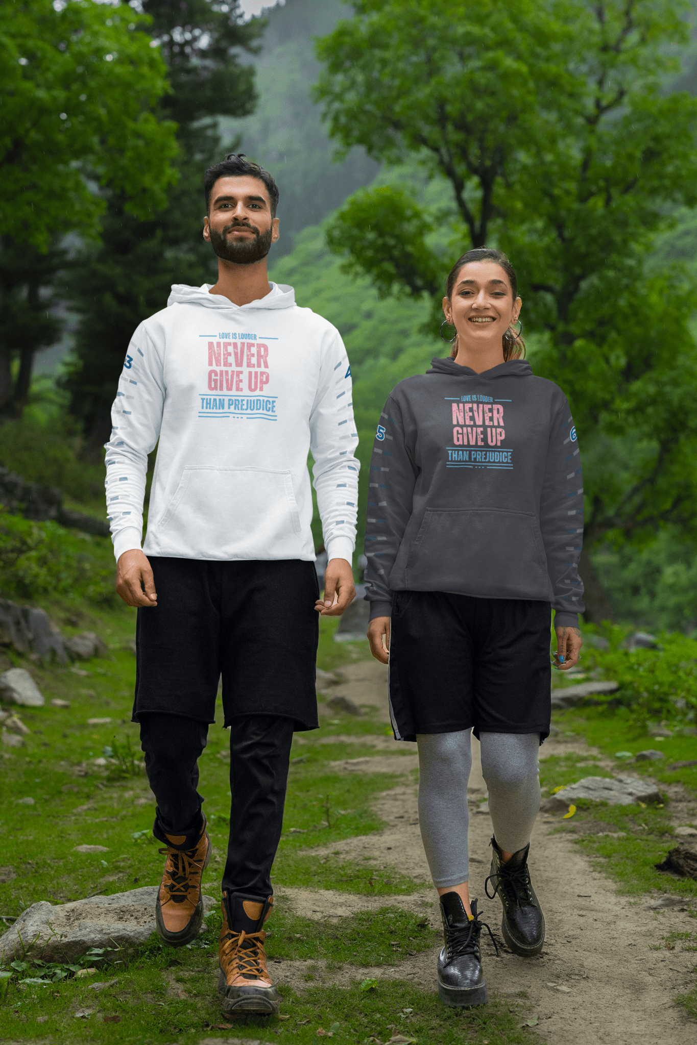 Never Give Up Gender Neutral Hoodie - Belong + Thrive