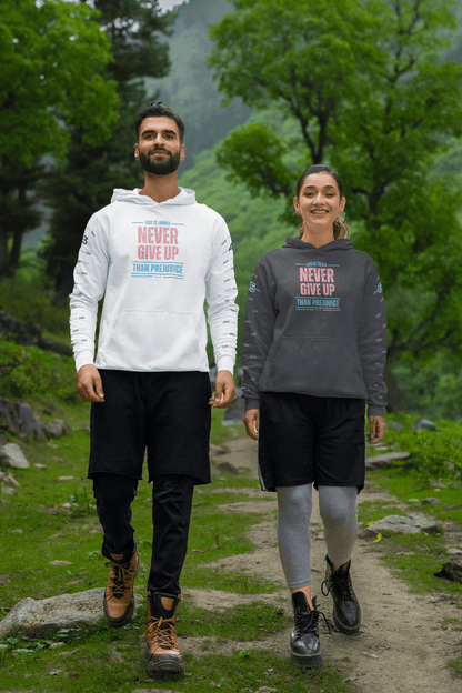 Never Give Up Gender Neutral Hoodie - Belong + Thrive